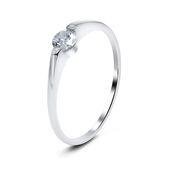 Round CZ Stone Silver Rings CSR-402